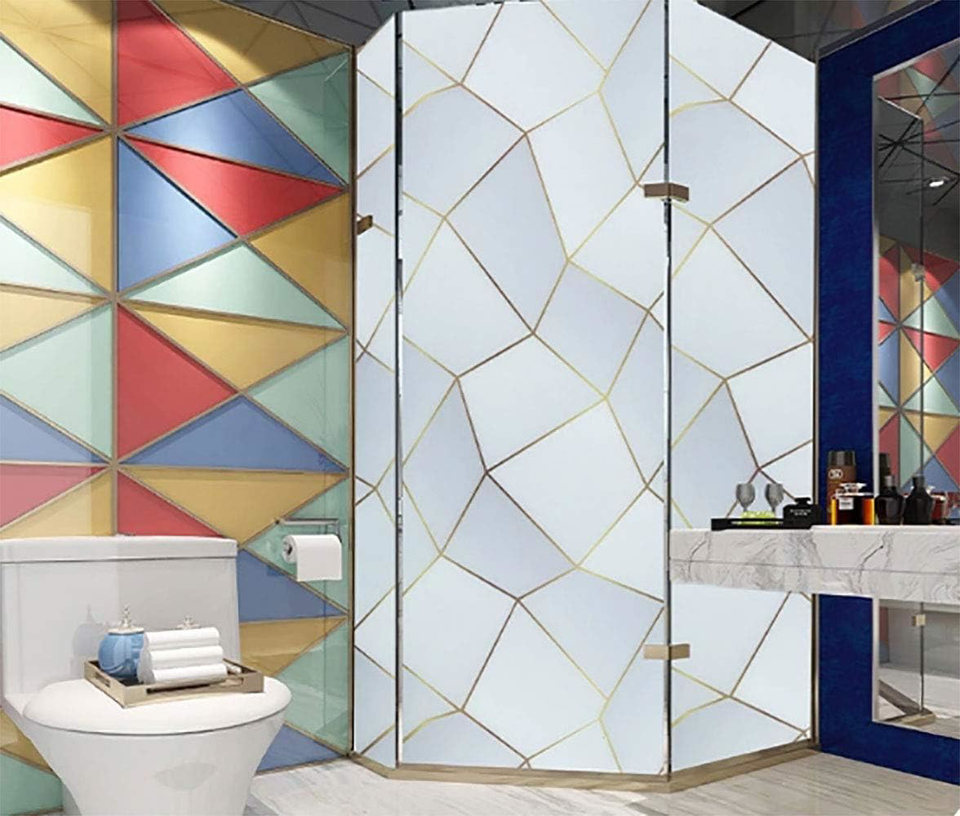 VSUDO 17.7 x 157.5 No Glue Static Cling Privacy Window Film, Ripple ...