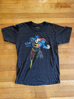 DC Comics Justice League Heather Black S/S T-shirt Superman Batman Flash  Size M