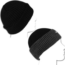MENS THINSULATE LINED INSULATED WINTER THERMAL SKI BEANIE HAT RIBBED CHUNKY WARM