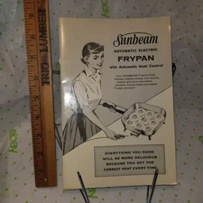 Vintage SUNBEAM AUTOMATIC ELECTRIC FRYPAN Owner's Manual -ca 1956 User -FreeSHIP