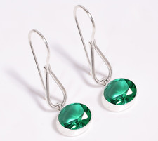 Emerald Gemstone Earrings, 925 Sterling Silver, Dangle  Drop Earrings For Women