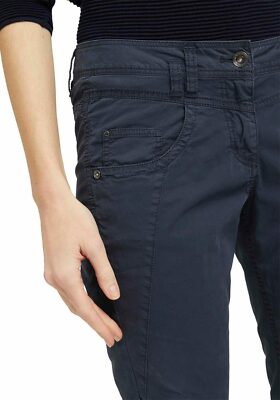 TOM TAILOR Damen Capri Hose – Tapered Relaxed Fit, Aus Weicher Baumwolle Mit Stretch, Verschiedene Anlässe