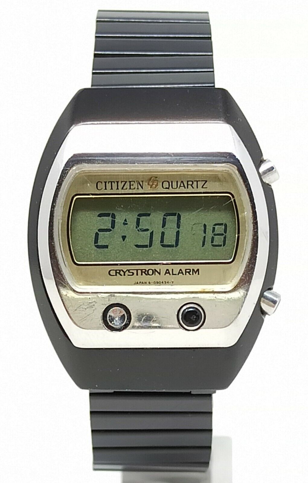 Image of Orologio Citizen crystron 50-2057 rare steel watch digital clock 70 s montre