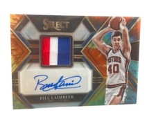 Bill Laimbeer Auto Patch /25 Select Gold 2022-23 Autograph Game Used logo Piston