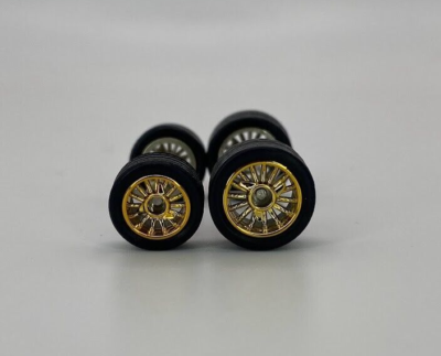 10/12mm Gold 15 spoke Low Rider Real Riders Wheel Set for 1/64 for
