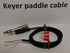CW Keyer paddle Cable Straight key Morse code 1/4" (6.35mm) 1/8" 3.5mm 18 inches