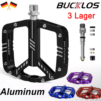 3 Lager Fahrradpedale MTB DH ATB Enduro Flat/Plattform Pedale 9/16  Aluminium DE