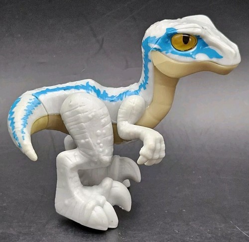 2017 Imaginext Jurassic World BABY BLUE Velociraptor Raptor Dinosaur 2.5" Figure