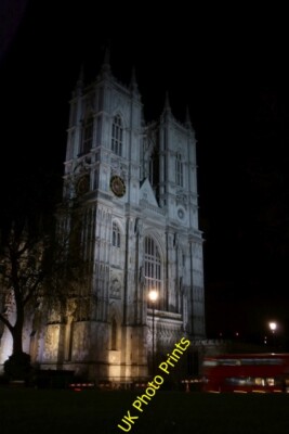 Foto 6x4 Westminster Abbey Blick auf die beleuchtete Westwand von c2015
