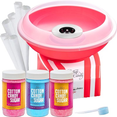 Cotton Candy Machine and Floss Bundle- Bright, Colorful Style- Sugar Free Candy,