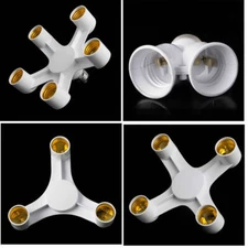 2/3/4/5/6/7 in 1 E27 to E27 Base Socket Splitter Adapter LED Light Holder Bulb