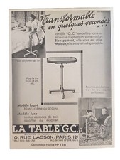 La Table Transformable Table Original Print Magazine Advertisement From 1938