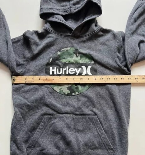 Hurley Boys Pullover Hoodie Sweatshirt Long Sleeve Youth Medium 10/12 Gray - Picture 7 of 8