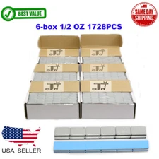 6 BOX 1/2 OZ GRAY WHEEL WEIGHTS STICK-ON ADHESIVE TAPE 54 LBS LEAD-FREE