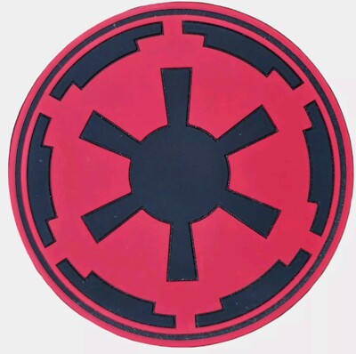STAR WARS MOVIE IMPERIAL GALACTIC EMPIRE LOGO SYMBOL RED BLACK PVC HOOK PATCH