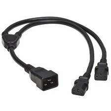 PSU Cord for L7 L9 S19 S19 pro S17 Dual Power Supply Cord C20 to Dual C13 - 1M