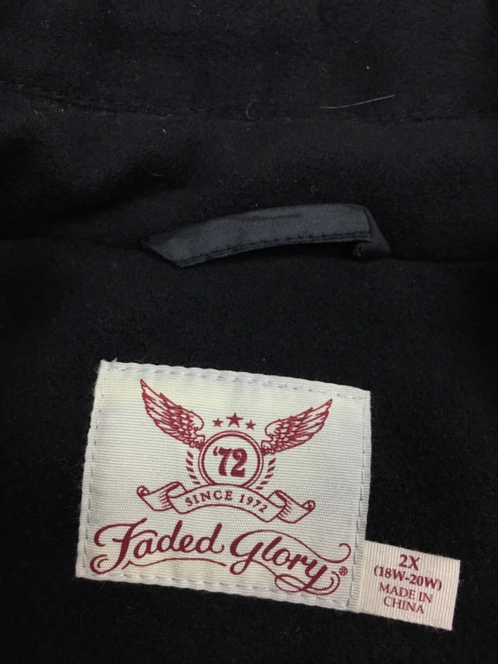 Abrigo Chaqueta Mujer Desteñido Glory Lana Talla 2X Negro Cremallera Completa Vellón Foto 4 de 4