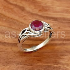 925 Sterling Silver, Ruby Gemstone Ring, Handmade Ring, Silver Ring for Unisex