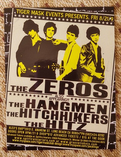 The Zeros & West Coast Garage Punk Rock Juke Joint Anaheim Konzert Handzettel - Bild 2 von 2