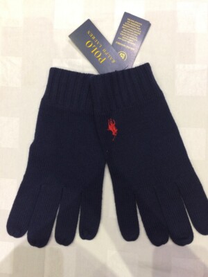 Polo Ralph Lauren Handschuhe Herren Navy 100% Wolle