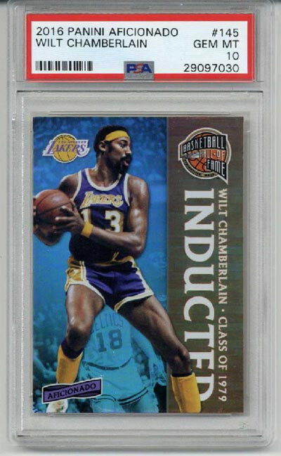 2016 PANINI AFICIONADO #145 WILT CHAMBERLAIN LOS ANGELES LAKERS PSA 10 LOW POP view 1