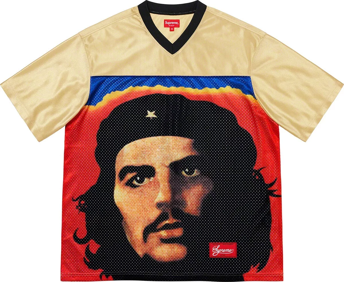SUPREME CHE FOOTBALL TOP JERSEY T TEE SHIRT Gold New Free Ship Medium W15
