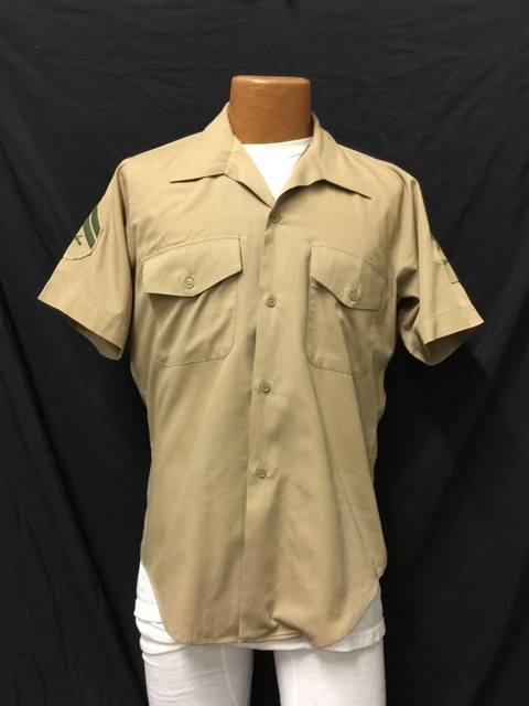 usmc short sleeve khaki shirt