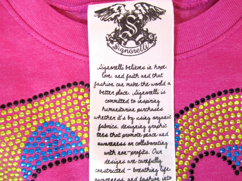 Sudadera Pullover Signorelli Niña Rosa Amor Estrás Talla Pequeña 5/6 Ret $48 Foto 3 de 3