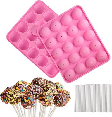 Cake Pop Form, Silikon Cake Pop Backform, 20 Runde Lollipop Silikon Form mit