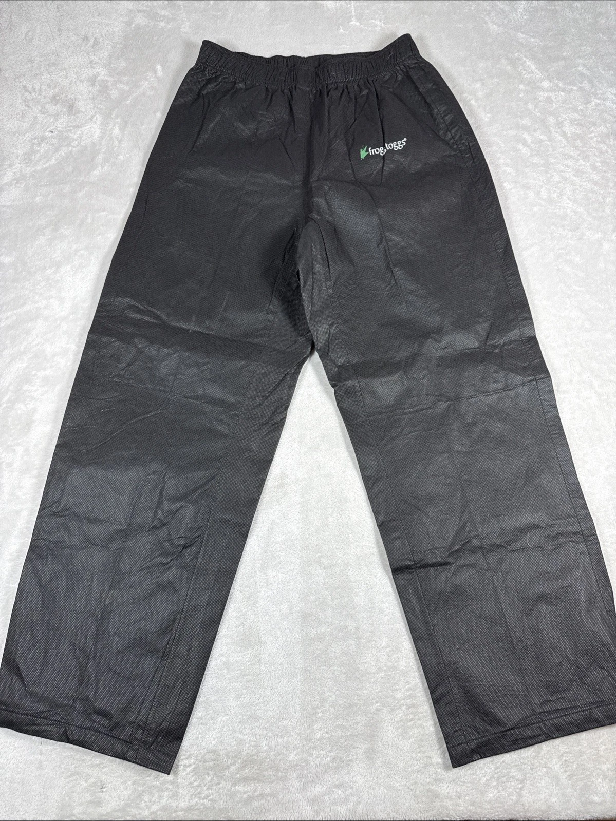 Frogg Toggs Rain Pants Men Medium Black Elastic Waist Pull On Waterproof Outdoor