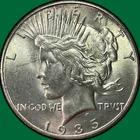 1935-S Peace Dollar Uncirculated UNC Coin #42055