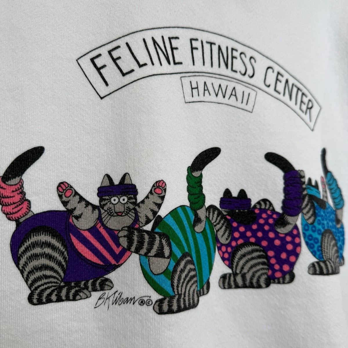 Crazy Shirt Hawaii B Kliban Feline Fitness Center Cat Sweatshirt 