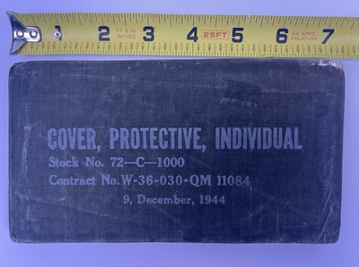 #ad U.S. Military WWII 1944 Individual Protective Chemical Cover 72 C 1000 Unused $6.95