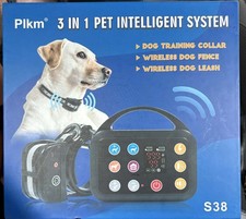 PLKM 3 in 1 Pet Intelligent System S38 -Wireless Fence, Leash, Training Collar