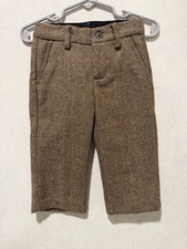 Janie and Jack Boys Brown Herringbone Dress Pants