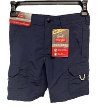 Wrangler Explore Boys Blue Cargo Shorts NEW Adjustable Waistband Size 4