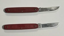 Set of 2 Vintage Clauss PK3 Floral Pruning Knives  U.S.A./Japan