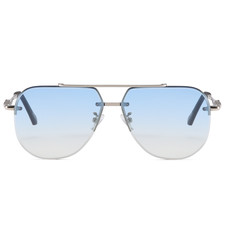 Prad 22014 Sunglasses Silver Frame Blue Gradient Lenses 61-14-145mm UV