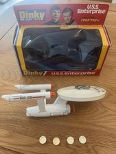 Dinky Toys No. 358 U.S.S. Enterprise Star Trek Diecast w/ Box & Missiles Vintage