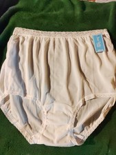 Dixie Belle Nylon Brief Panty Lace Waist Semi Sheer White 1252 Size 10 New