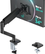 WALI Single Monitor Arm for 17-34 Inch Screens, Ergonomic Gas Spring Desk Mount