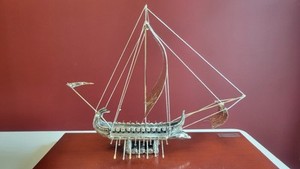 Handmade Sterling Silver 925, Greek Archaic Sailing Ship, USA SHIPPER