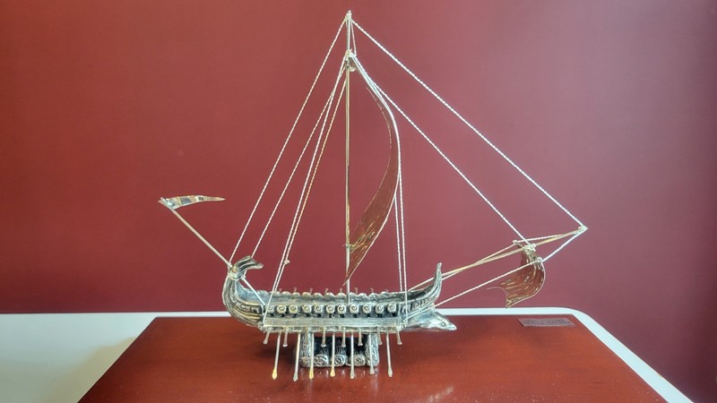 Handmade Sterling Silver 925, Greek Archaic Sailing Ship, USA SHIPPER