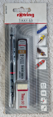 rotring TIKKY 0,5 S0770590 Druckbleistift 12 Ersatzminen HB Radiergummi
