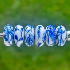 Trollbeads day 2019 retired China porcelain brush of blue bead kit