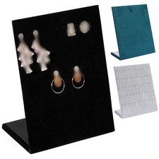 60 Holes Black Velvet Earring Jewelry Display Stand Organizer Storage Holder