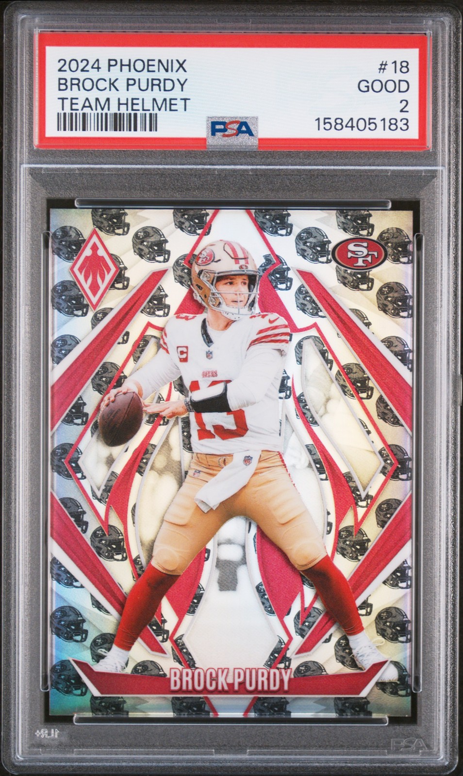 2024 PANINI PHOENIX TEAM HELMET #18 BROCK PURDY 23/399 PSA 2