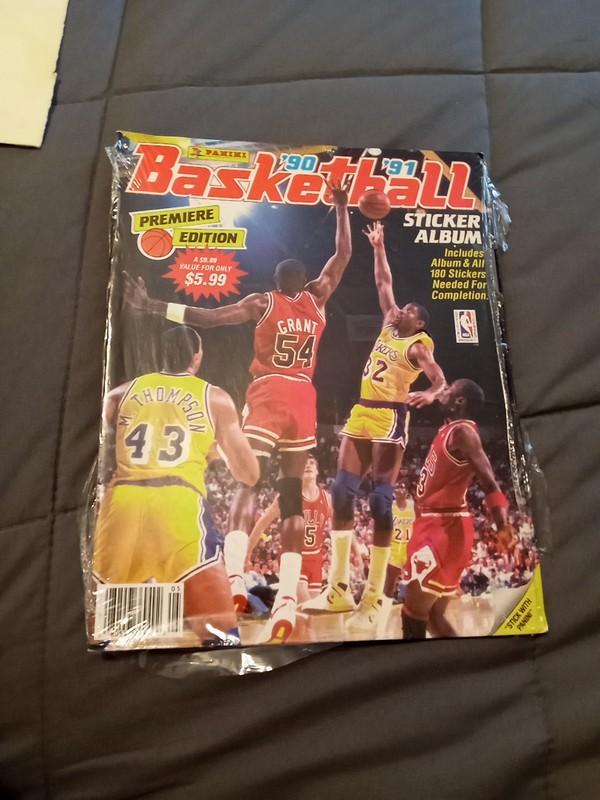 Panini '90'91 Basketball Premiere Edition Sticker Album With All 180 Stickers.