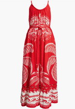 NEW/missing belt, Farm Rio Majestic Coconut Tree mide dress Sz M #MD1301