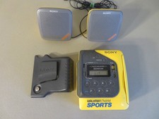 Vintage Sony Walkman Sports WM-F2078 AM/ FM Cassette Player Mini Speakers Works